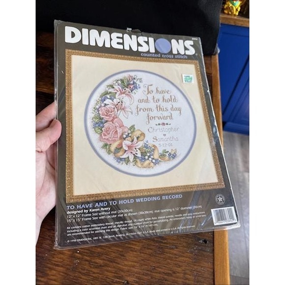 Dimensions Other - Dimensions Cross Stitch "To Have and To Hold Wedding Record" 1998 Pattern